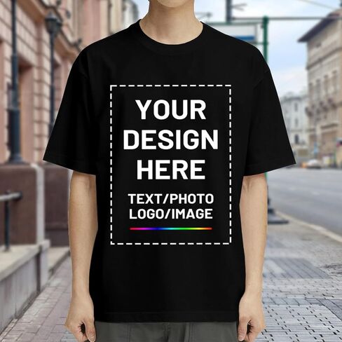 Custom T Shirts for Men Women, Personalized Shirts with Photo Logo Text, Customized T-Shirt Front & Back Print in Saudi Arabia