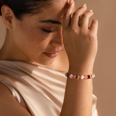 Birthstone Crystal Floral Bracelets for Women Men Colorful Stone Bracelet for Women Reduce Anxiety Zodiac Month Bracelet Birthday Graduation Gifts in Kuwait
