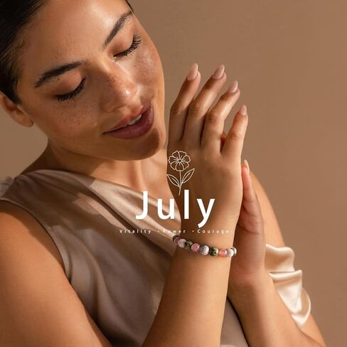 Birthstone Crystal Floral Bracelets for Women Men Colorful Stone Bracelet for Women Reduce Anxiety Zodiac Month Bracelet Birthday Graduation Gifts in Kuwait