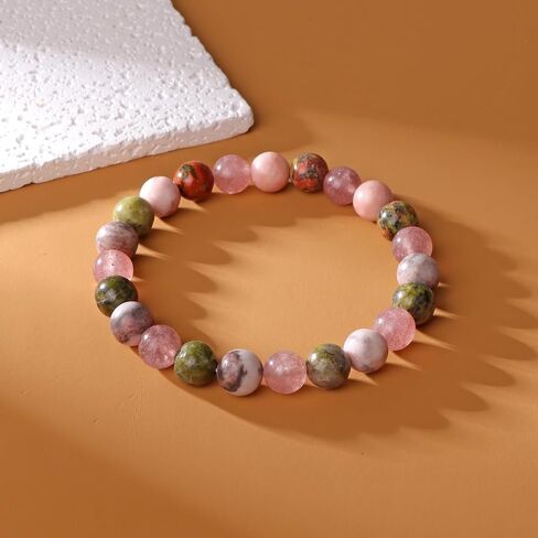 Birthstone Crystal Floral Bracelets for Women Men Colorful Stone Bracelet for Women Reduce Anxiety Zodiac Month Bracelet Birthday Graduation Gifts in Kuwait
