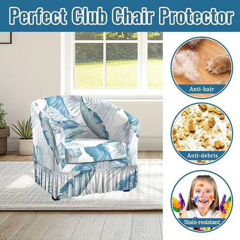 2 قطعة نادي كرسي Slipcover امتداد كرسي كرسي برميل الأذرع يغطي أغطية كرسي ناعم قابلة للغسل أغطية أغطية أغطية كرسي غرفة المعيشة in Kuwait