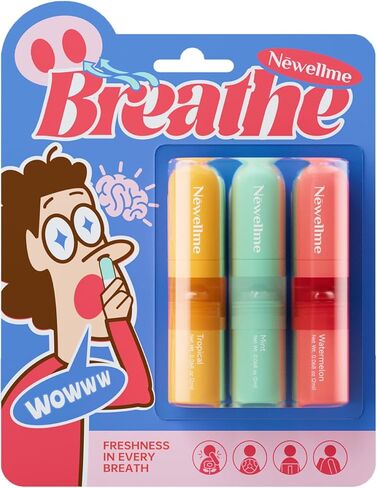 Dual-Use Aromatherapy Nasal Stick - 3 Refreshing Scents (Mint, Watermelon, Tropical) for Sinus Relief, Energy Boost & On-The-Go Comfort, Pack of 3 in Saudi Arabia