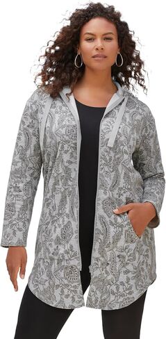Roaman's Women's Plus Size Fleece Zip Hoodie Sweatshirt in Kuwait