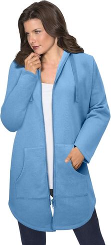 Roaman's Women's Plus Size Fleece Zip Hoodie Sweatshirt in Kuwait