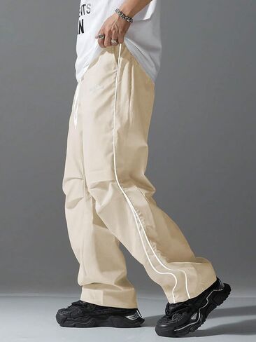 ZAFUL Men's Parachute Sweatpants Y2k Baggy Track Pants Drawstring Wide Leg Casual Trousers Streetwear in Saudi Arabia