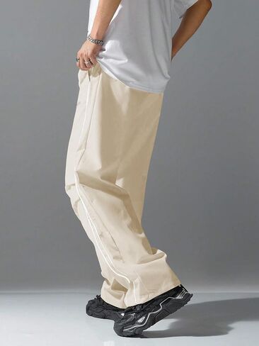 ZAFUL Men's Parachute Sweatpants Y2k Baggy Track Pants Drawstring Wide Leg Casual Trousers Streetwear in Saudi Arabia