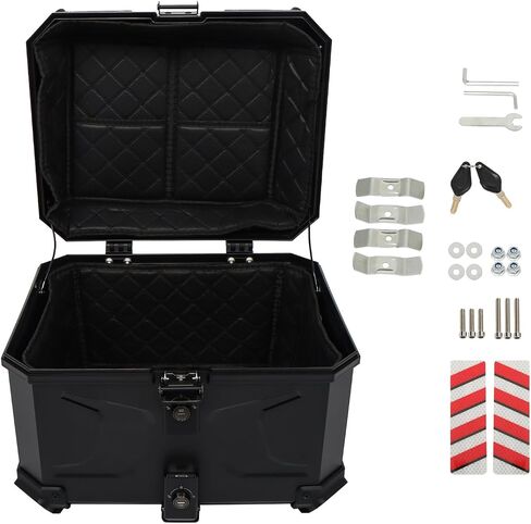 Munirater Motorcycle Top Box Trunk دراجة نارية مع قفل أدوات الدراجات النارية أدوات التخزين خوذة قابلية القفل 45L in Saudi Arabia