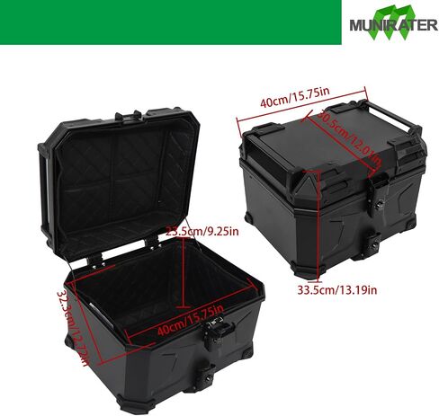Munirater Motorcycle Top Box Trunk دراجة نارية مع قفل أدوات الدراجات النارية أدوات التخزين خوذة قابلية القفل 45L in Saudi Arabia