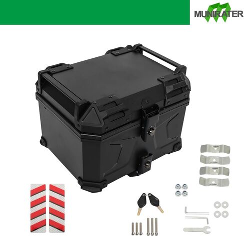 Munirater Motorcycle Top Box Trunk دراجة نارية مع قفل أدوات الدراجات النارية أدوات التخزين خوذة قابلية القفل 45L in Saudi Arabia