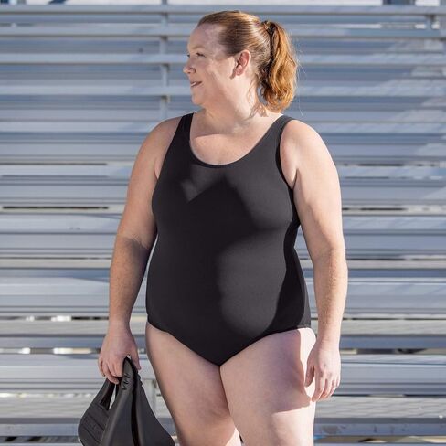 Dolfin Aquashape Women's One Piece Swimsuit - Solid Moderate Cut Athletic Scoop Back Lap Suit in Saudi Arabia
