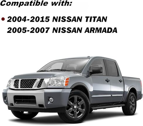 JSBOYAT Headlight Assembly Compatible with 2004-2015 Nissan Titan / 05-07 Armada OEM Replacement Headlamp Passenger and Driver Side Chrome Housing with Amber Reflector in Kuwait