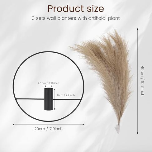 3 قطع نباتات حائط ديكور صناعي، ديكور جدار نباتي معدني، ديكور جدار بوهو، ديكور حائط غرفة المعيشة والمكتب (الأوكالبتوس) in Kuwait