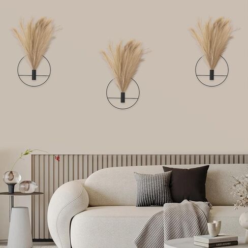 3 قطع نباتات حائط ديكور صناعي، ديكور جدار نباتي معدني، ديكور جدار بوهو، ديكور حائط غرفة المعيشة والمكتب (الأوكالبتوس) in Kuwait