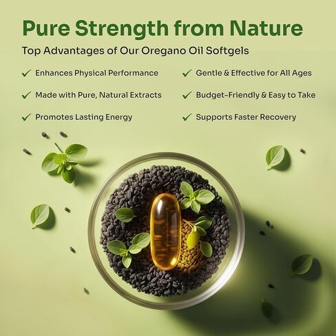 Activique’s Oil of Oregano with Black Seed Oil, 4X Strength Carvacrol & Thymoquinone, 2 in 1 Oregano Supplement for Immune Health, Plant Based, Non-GMO, Antioxidant & Immune Support, 360 Softgels in Saudi Arabia