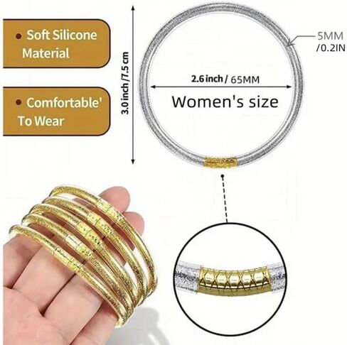 أساور jelly bangle مجموعة خفيفة الوزن لطيف بريق مملوء بالسيليكون in Saudi Arabia
