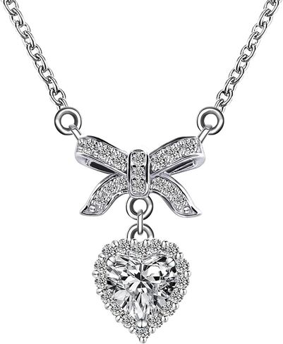 Moissanite Pendant Necklaces for Women, 18 inch DF Color VVS Lab Created Diamond Engagement Necklace with Anchor Charm, Sterling Silver Necklace with 18K White Gold Plated in Kuwait