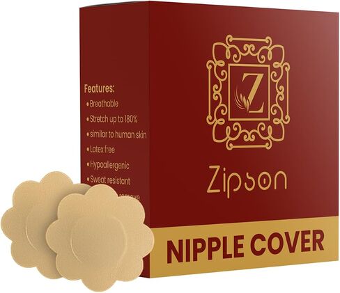 Disposable Nipple Covers for Women, No-Show Satin Breast Petals – Invisible and Comfortable Nipple Stickers (Beige) in Saudi Arabia