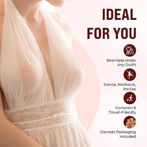 Disposable Nipple Covers for Women, No-Show Satin Breast Petals – Invisible and Comfortable Nipple Stickers (Beige) in Saudi Arabia
