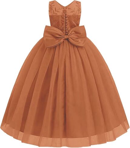 Lace Applique Flower Girl Dress for Wedding Kids Puffy Tulle Long Pageant Dress Bowknot Princess Prom Ball Gowns in Saudi Arabia