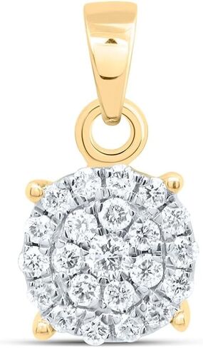Jewels By Lux 14Kt Yellow or White Gold 1/4 Ctw Natural Diamond Fashion Round Pendant in Saudi Arabia