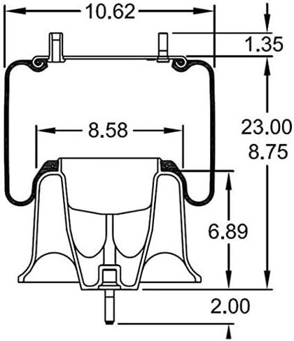 TORQUE Air Spring Bag for Freightliner Trucks (Replaces Freightliner 16-13810-000, 1613810000, Firestone 9780, 8537, W01-358-9780, Goodyear 1R12-189, 1R12-303) (TR9780) in Saudi Arabia