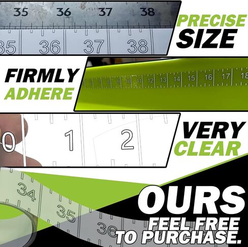37" Boat Ruler Fish Measuring Sticker - Transparent Waterproof Decal Tape Measure - Clear Discreet Adhesive for Boat, Kayak, Net, Gaff, Table - 37 in Fish Rulers in Kuwait