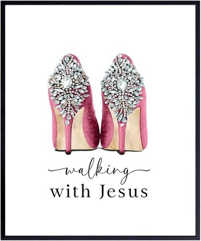 Religious Wall Art & Decor - Christian Gift for Woman - spiritual Wall Decor Motivational poster - Teen Girl Bedroom Decor - Glam Fashion Wall Decor- Inspirational Quotes Faith Wall Art - God Wall Art in Saudi Arabia