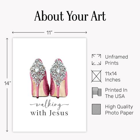 Religious Wall Art & Decor - Christian Gift for Woman - spiritual Wall Decor Motivational poster - Teen Girl Bedroom Decor - Glam Fashion Wall Decor- Inspirational Quotes Faith Wall Art - God Wall Art in Saudi Arabia