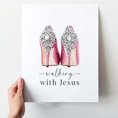 Religious Wall Art & Decor - Christian Gift for Woman - spiritual Wall Decor Motivational poster - Teen Girl Bedroom Decor - Glam Fashion Wall Decor- Inspirational Quotes Faith Wall Art - God Wall Art in Saudi Arabia