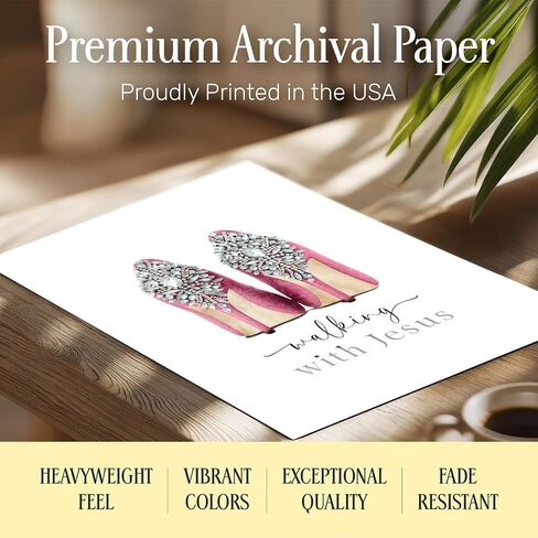 Religious Wall Art & Decor - Christian Gift for Woman - spiritual Wall Decor Motivational poster - Teen Girl Bedroom Decor - Glam Fashion Wall Decor- Inspirational Quotes Faith Wall Art - God Wall Art in Saudi Arabia