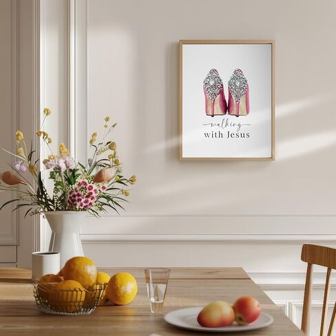 Religious Wall Art & Decor - Christian Gift for Woman - spiritual Wall Decor Motivational poster - Teen Girl Bedroom Decor - Glam Fashion Wall Decor- Inspirational Quotes Faith Wall Art - God Wall Art in Saudi Arabia
