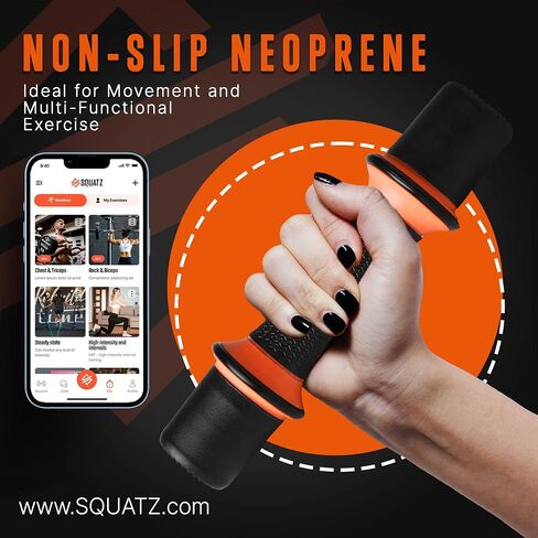 SQUATZ 3 LB Dumbbells Set of 2 - Compact Weight Dumbbells - Versatile Dumbbells for Toning, Pilates, and Barre - Comfortable Foam Grip - 1.5kg Dumbbells in Saudi Arabia