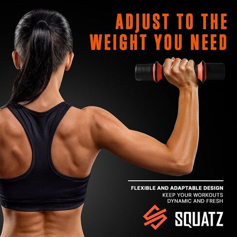 SQUATZ 3 LB Dumbbells Set of 2 - Compact Weight Dumbbells - Versatile Dumbbells for Toning, Pilates, and Barre - Comfortable Foam Grip - 1.5kg Dumbbells in Saudi Arabia