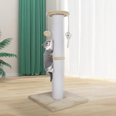 Cat Scratching Post 34 Inches Heavy Duty and Thicker Cat Scratching Post Sisal Rope with Hanging Ball and Mice Scratching Post for Indoor Cats and Adult(Green) in Saudi Arabia