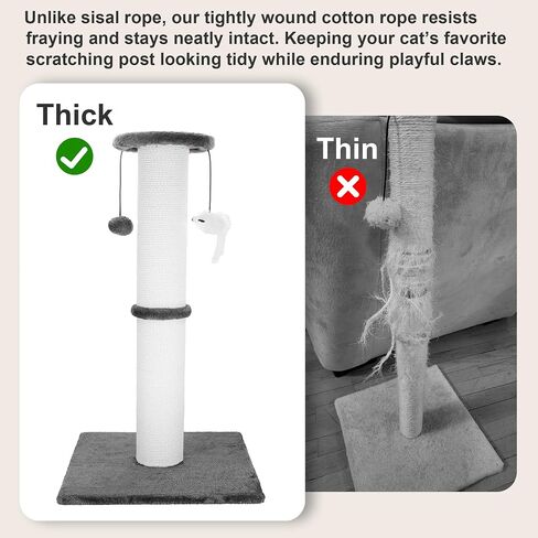 Cat Scratching Post 34 Inches Heavy Duty and Thicker Cat Scratching Post Sisal Rope with Hanging Ball and Mice Scratching Post for Indoor Cats and Adult(Green) in Saudi Arabia