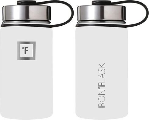 زجاجة مياه رياضية من IRON °FLASK - فم واسع مع 3 أغطية (غطاء من القش) - زجاجات رياضية وخارجية من الفولاذ المقاوم للصدأ للرجال والنساء والأطفال - ترمس معزول بجدار مزدوج، مقصف معدني - أوراق خضراء، 40 أونصة in Kuwait