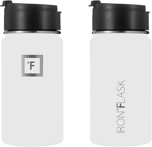 زجاجة مياه رياضية من IRON °FLASK - فم واسع مع 3 أغطية (غطاء من القش) - زجاجات رياضية وخارجية من الفولاذ المقاوم للصدأ للرجال والنساء والأطفال - ترمس معزول بجدار مزدوج، مقصف معدني - أوراق خضراء، 40 أونصة in Kuwait