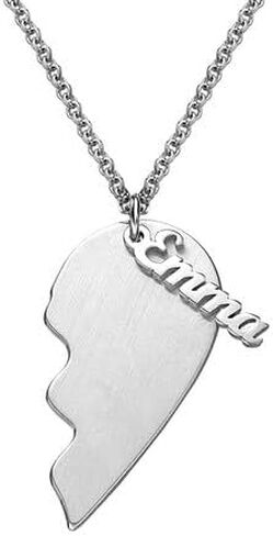 MYKA - Personalized Broken Heart Necklace - Couples Jewelry for Girlfriend, Her, Him, Women, Men - Custom Engraved Unisex Couple Pendant - Gift For Valentine's Day, Birthday, Mother's Day, Christmas in Saudi Arabia
