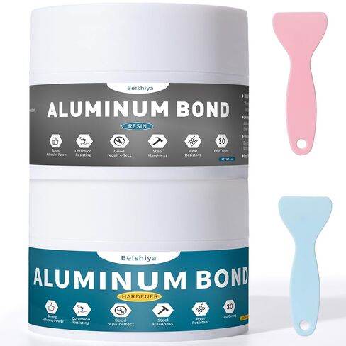7 أوقية إصلاح المعجون الألومنيوم ، قوة لاصق قوية وعلاج سريع الألومنيوم الايبوكسي ، لحام الايبوكسي لأحواض الأحواض الساخنة ، المشعات ، أجسام القوارب ، الخزانات والمزيد ، اللون الرمادي in Kuwait