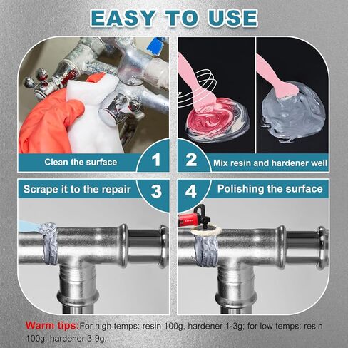 7 أوقية إصلاح المعجون الألومنيوم ، قوة لاصق قوية وعلاج سريع الألومنيوم الايبوكسي ، لحام الايبوكسي لأحواض الأحواض الساخنة ، المشعات ، أجسام القوارب ، الخزانات والمزيد ، اللون الرمادي in Kuwait