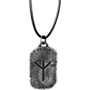 قلادة فايكنغ رون للرجال من الفولاذ المقاوم للصدأ Elder Futhark Rune مصنوعة يدويًا من مجوهرات الشمال الصلبة in Saudi Arabia