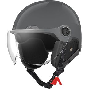 Motorcycle Helmet DOT Certified, German Style Half Helmet Electric Bike Scooter with Windshield Glasses Cool Retro Helmet for Men and Women in Saudi Arabia
