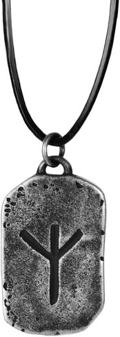 Men's Viking Rune Necklace Stainless Steel Elder Futhark Rune Handmade Solid Nordic Jewelry in Saudi Arabia