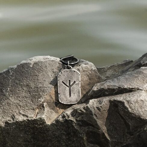Men's Viking Rune Necklace Stainless Steel Elder Futhark Rune Handmade Solid Nordic Jewelry in Saudi Arabia