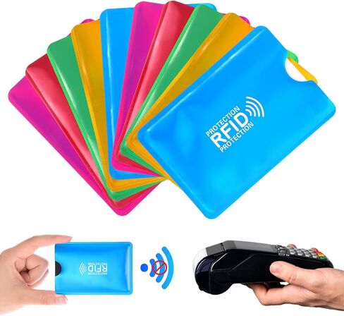 10pcs RFID Blocking Sleeves, Colorful Credit Card Protector RFID Identity Card Protector Identity Theft Protection Secure Sleeve Protect Your Credit, Debit, and ID Cards From Electronic Theft in Saudi Arabia