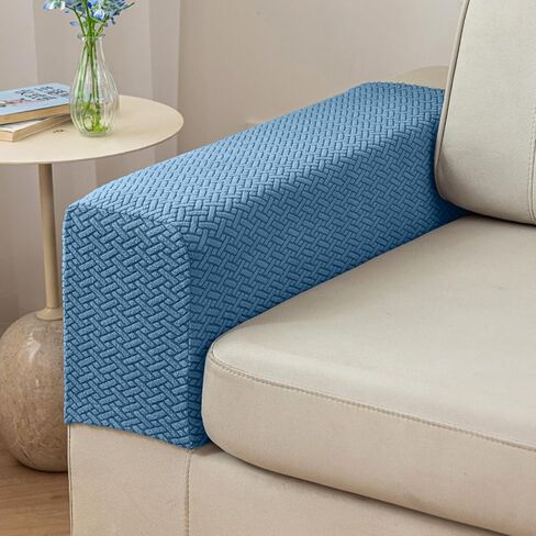 Couch Arm Covers,Sofa Arm Covers Set of 2 Polyester Stretch Anti-Slip Furniture Protector Washable Armchair Slipcovers (Beige,Medium) in Saudi Arabia