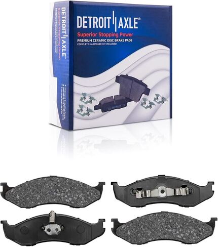 Detroit Axle - Front Brake Kit for 1999-2006 Jeep Wrangler TJ Drilled & Slotted Brake Rotors and Ceramic Brakes Pads 2000 2001 2002 2003 2004 2005 Replacement in Saudi Arabia