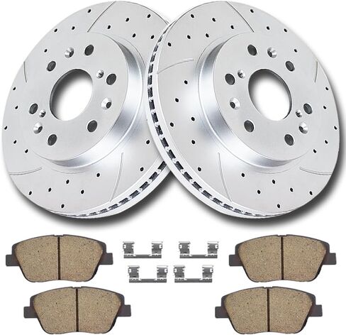 Front Brake Kit Drilled and Slotted Brake Rotors Ceramic Brake Pads Fit for CHEVY Avalanche Silverado 1500 Express Suburban Tahoe Cadillac Escalade ESV EXT GMC Sierra Savana Yukon Yukon XL in Saudi Arabia