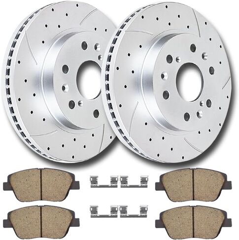 Front Brake Kit Drilled and Slotted Brake Rotors Ceramic Brake Pads Fit for CHEVY Avalanche Silverado 1500 Express Suburban Tahoe Cadillac Escalade ESV EXT GMC Sierra Savana Yukon Yukon XL in Saudi Arabia