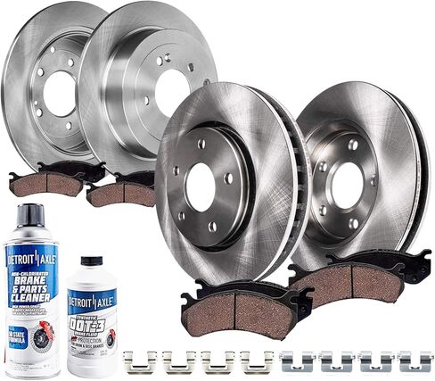 Detroit Axle - Brake Kit for Hyundai 16-21 Tucson, 17-21 Kia Sportage, 12.00" inch Front and 11.89" inch Rear Disc Brake Rotors Ceramic Brakes Pads with Hardware 2017 2018 2019 2020 2021 Replacement in Saudi Arabia